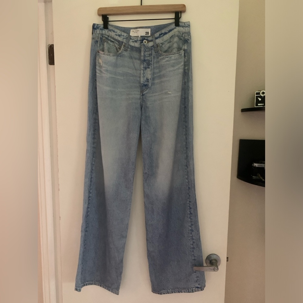 rag & bone Light Blue Wide-Leg Jeans
